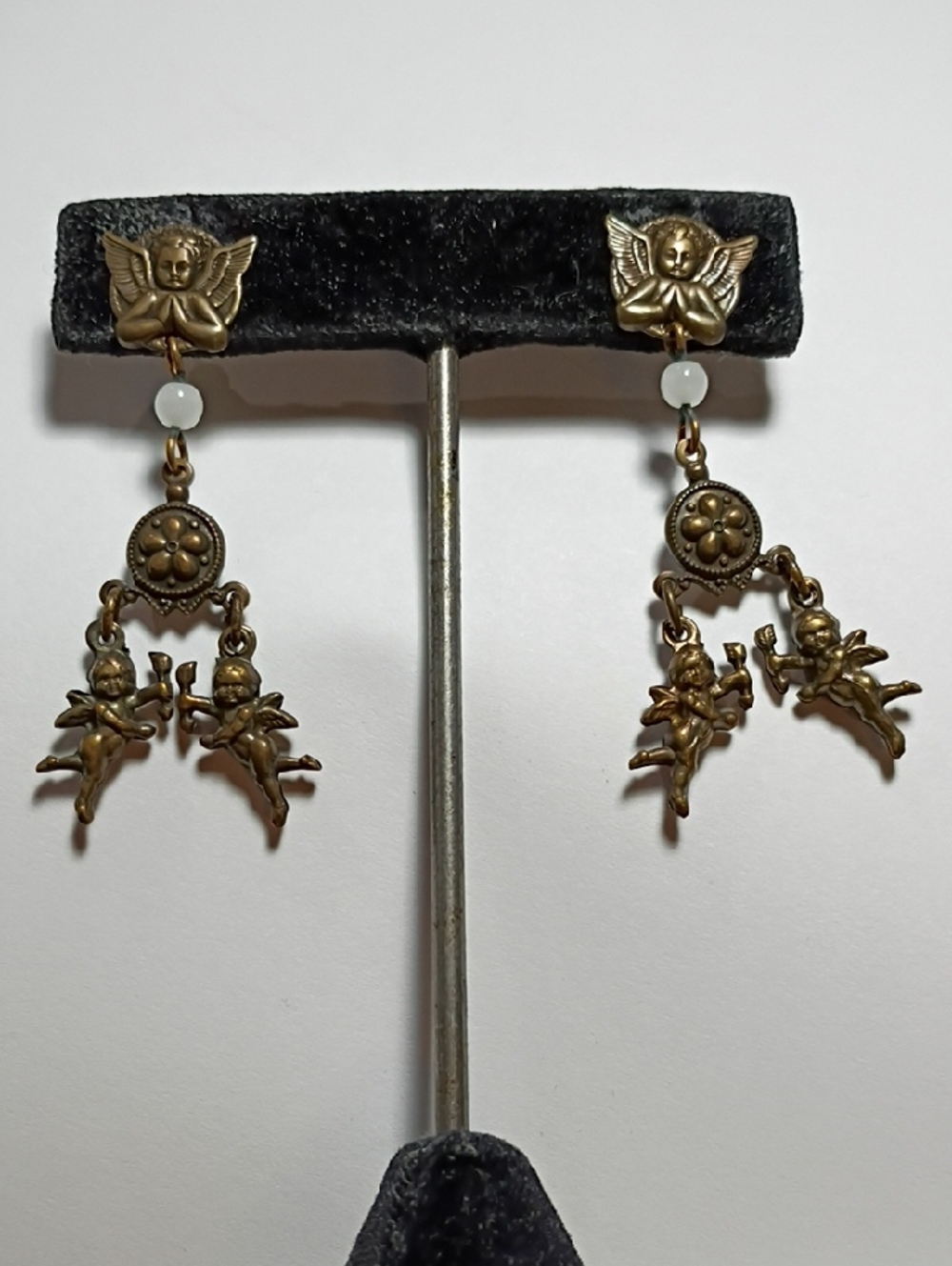 Beautifull Gold Tone Angel Drop Earrings - Women Jewelry
